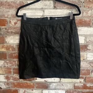 Zeagoo Black Faux Leather Mini Skirt Size M